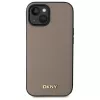 DKNY DKHMP15SPGHLME hardcase voor Apple iPhone 15 6,1 inch beige grained metaallogo MagSafe