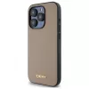 DKNY DKHMP15XPGHLME hardcase voor Apple iPhone 15 Pro Max 6,7 inch beige grained metaallogo MagSafe
