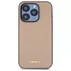 DKNY DKHMP15XPGHLME hardcase voor Apple iPhone 15 Pro Max 6,7 inch beige grained metaallogo MagSafe