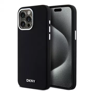 DKNY DKHMP14XSMCHLK hardcase liquid silicone MagSafe case voor Apple iPhone 14 Pro Max 6,7 inch zwart