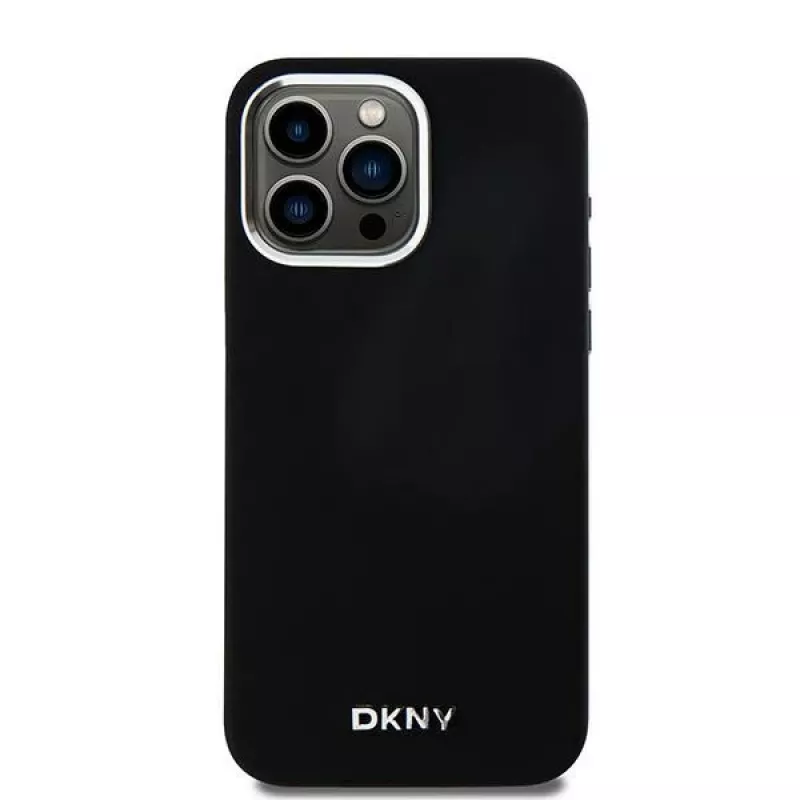 DKNY DKHMP14XSMCHLK hardcase liquid silicone MagSafe case voor Apple iPhone 14 Pro Max 6,7 inch zwart