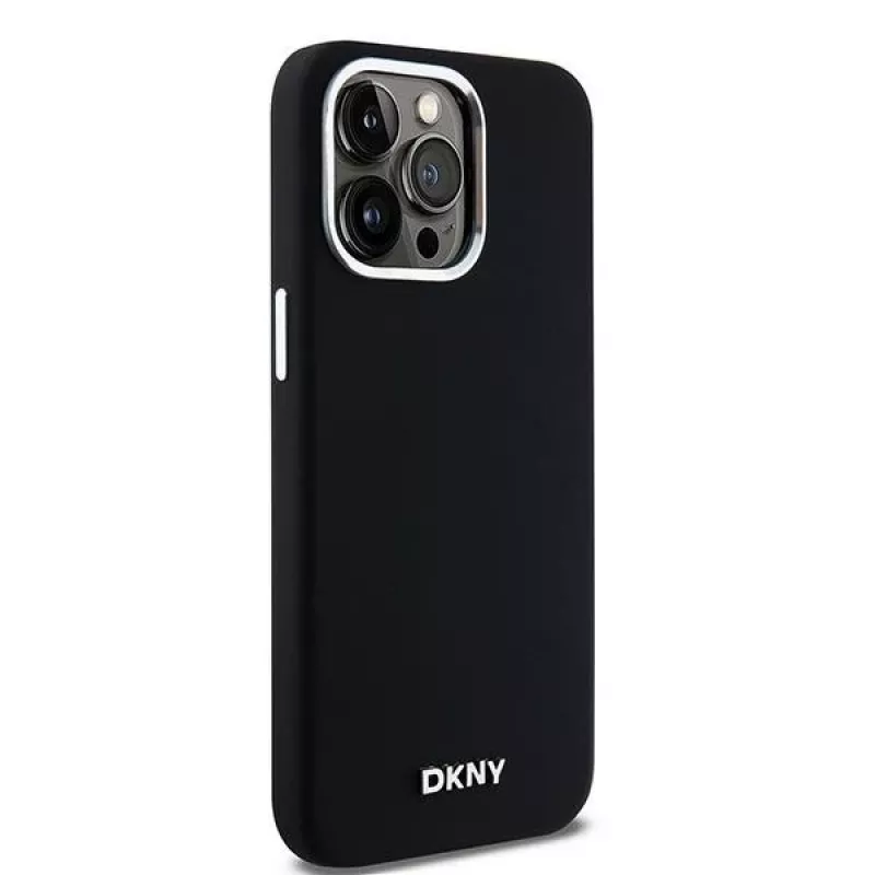 DKNY DKHMP14XSMCHLK hardcase liquid silicone MagSafe case voor Apple iPhone 14 Pro Max 6,7 inch zwart