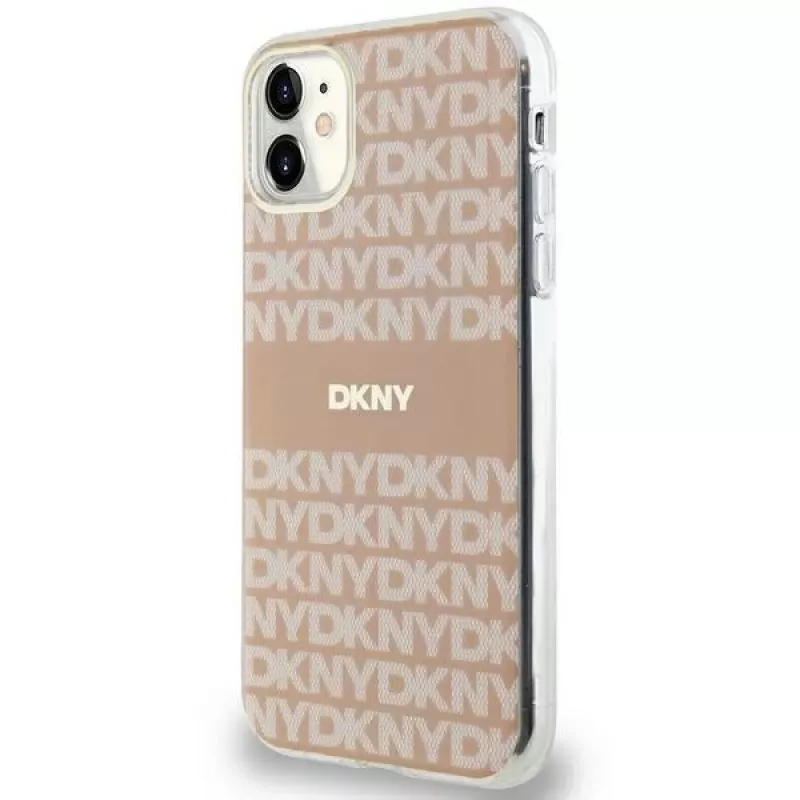 DKNY DKHMN61HRHSEP hardcase voor iPhone 11 / XR 6,1 inch roze mono & stripe MagSafe