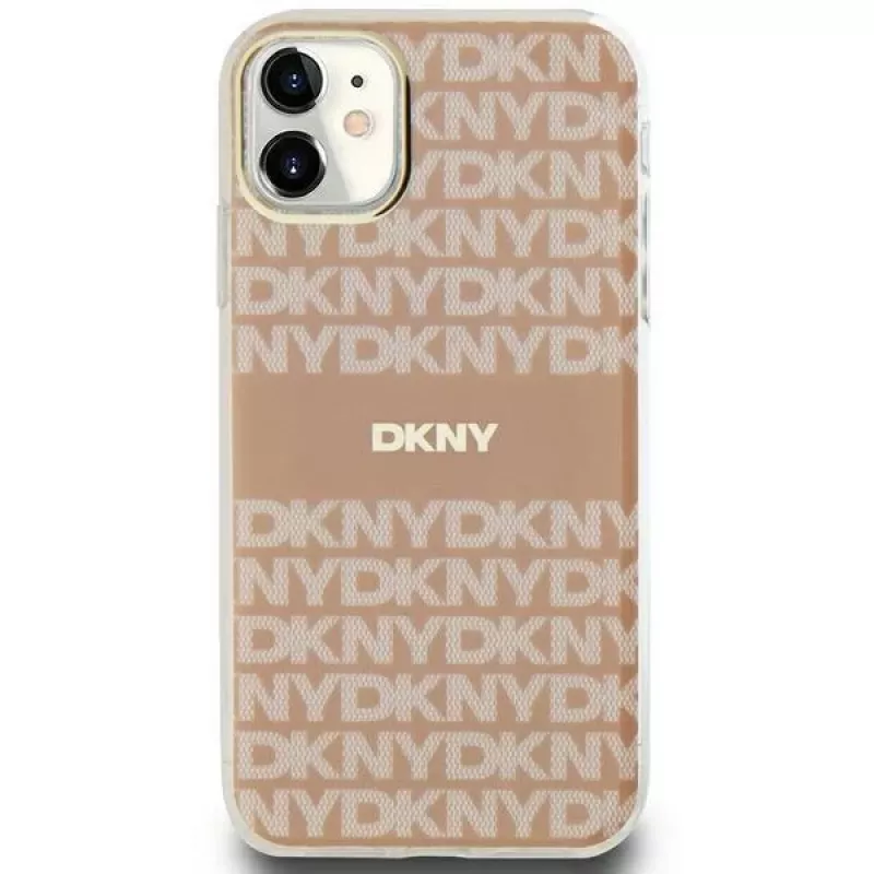 DKNY DKHMN61HRHSEP hardcase voor iPhone 11 / XR 6,1 inch roze mono & stripe MagSafe