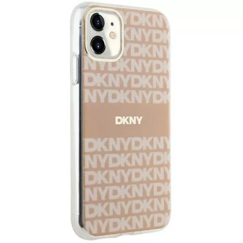 DKNY DKHMN61HRHSEP hardcase voor iPhone 11 / XR 6,1 inch roze mono & stripe MagSafe