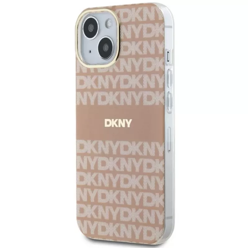 DKNY DKHMP15MHRHSEP Hardcase voor Apple iPhone 15 Plus / 14 Plus 6,7 inch roze IML Mono & Stripe MagSafe