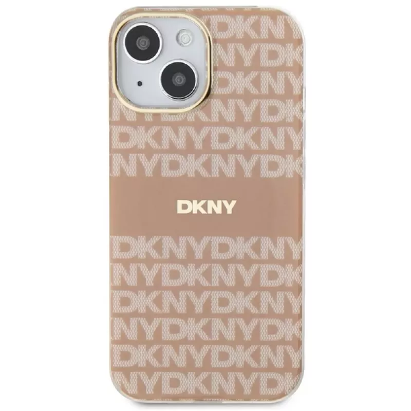 DKNY DKHMP15MHRHSEP Hardcase voor Apple iPhone 15 Plus / 14 Plus 6,7 inch roze IML Mono & Stripe MagSafe