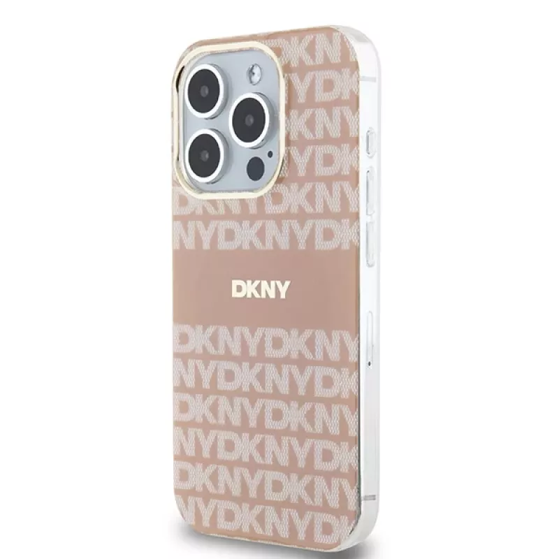 DKNY DKHMP15XHRHSEP Hardcase voor iPhone 15 Pro Max 6,7 inch roze IML Mono & Stripe MagSafe