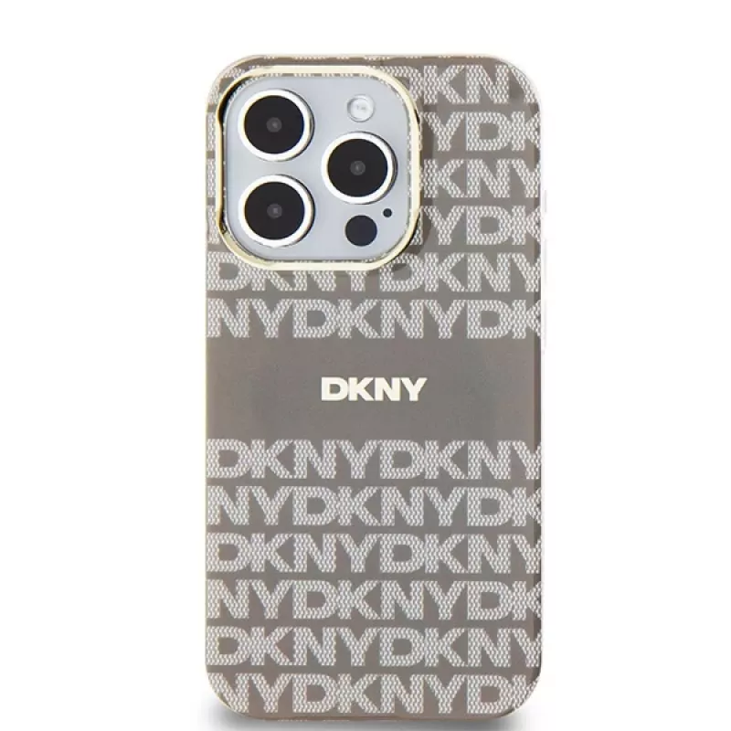 DKNY DKHMP15XHRHSEE Hardcase voor iPhone 15 Pro Max 6,7 inch beige IML Mono & Stripe MagSafe
