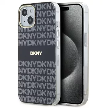 DKNY DKHMP14SHRHSEK IML Mono & Stripe Hardcase voor iPhone 14/15/13 6,1 inch zwart MagSafe