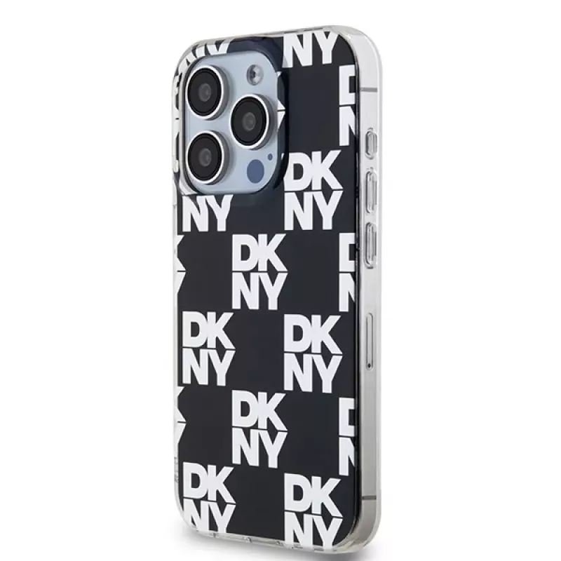 DKNY DKHCP15LHDLCEK hardcase voor Apple iPhone 15 Pro 6,1, zwart, IML Checkered Mono Pattern