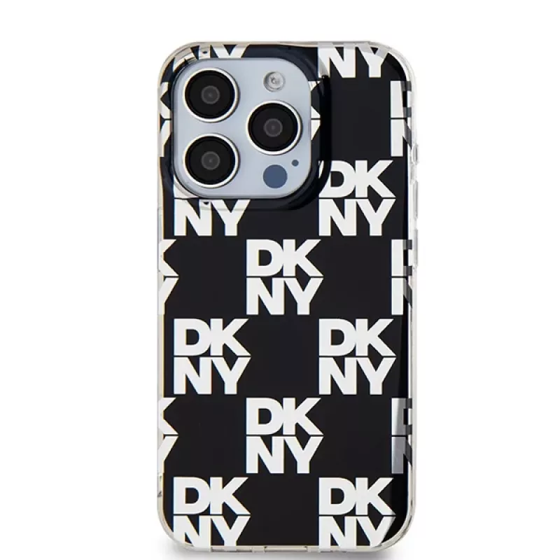 DKNY DKHCP15LHDLCEK hardcase voor Apple iPhone 15 Pro 6,1, zwart, IML Checkered Mono Pattern