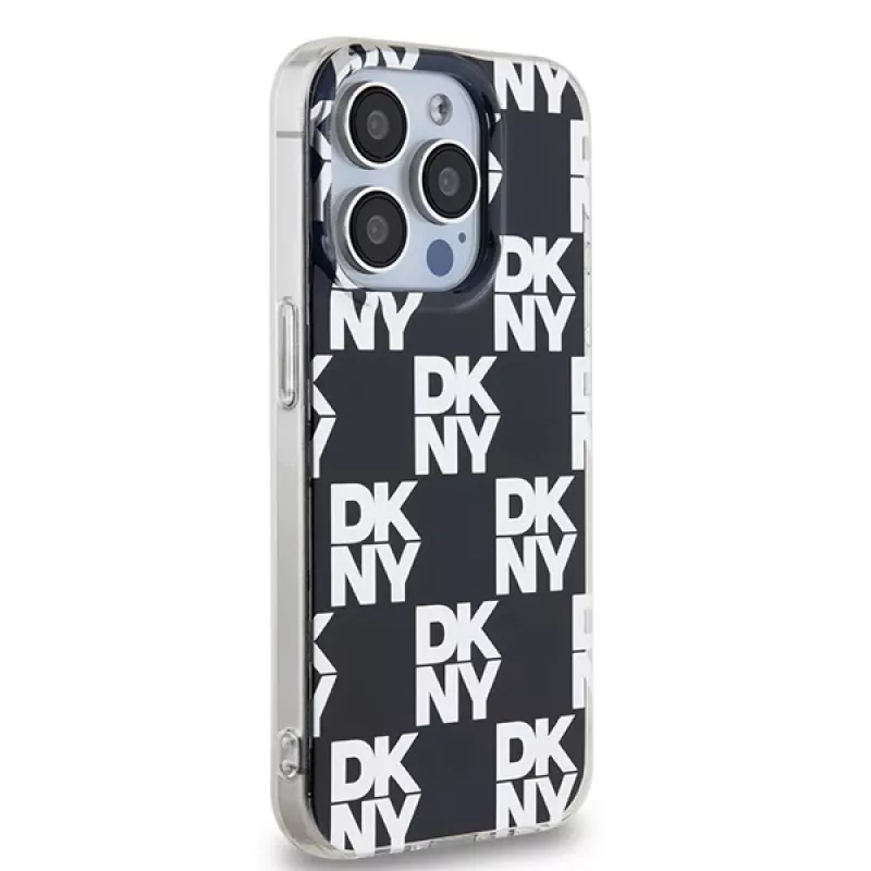 DKNY DKHCP15LHDLCEK hardcase voor Apple iPhone 15 Pro 6,1, zwart, IML Checkered Mono Pattern