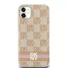 DKNY DKHMN61HCPTSP Hardcase voor iPhone 11 / XR 6,1 inch roze Checkered Mono Pattern & Printed Stripes MagSafe