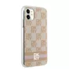 DKNY DKHMN61HCPTSP Hardcase voor iPhone 11 / XR 6,1 inch roze Checkered Mono Pattern & Printed Stripes MagSafe