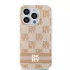 DKNY DKHMP13LHCPTSP Hardcase voor Apple iPhone 13 Pro / 13, Roze Checkered Mono Pattern & Printed Stripes, MagSafe