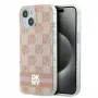 DKNY DKHMP15SHCPTSP Hardcase voor iPhone 15 / 14 / 13 6,1 inch roze Checkered Mono Pattern & Printed Stripes MagSafe