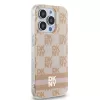 DKNY DKHMP15XHCPTSP Hardcase voor Apple iPhone 15 Pro Max, Roze Checkered Mono Pattern & Printed Stripes, MagSafe-compatibel