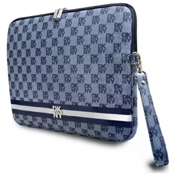 DKNY Sleeve DKCS14PVSHLB 14 inch Blauw geruit patroon met bedrukte strepen laptophoes