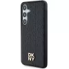 DKNY DKHMS24SPSHRPSK Hardcase lederlook metaal logo MagSafe voor Samsung Galaxy S24, Zwart