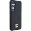 DKNY DKHMS24SPSHRPSK Hardcase lederlook metaal logo MagSafe voor Samsung Galaxy S24, Zwart