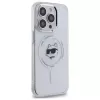 Karl Lagerfeld KLHMP14LHLSCHH iPhone 14 Pro 6.1 Hardcase IML Metaal Choupette Head MagSafe Wit