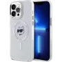 Karl Lagerfeld KLHMP14XHLSCHH iPhone 14 Pro Max 6,7 inch Witte Hardcase IML Metaal Choupette Head MagSafe