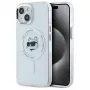 Karl Lagerfeld KLHMP15SHLSCHH iPhone 15 6,1 inch Witte Hardcase IML Metaal Choupette Head MagSafe