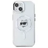 Karl Lagerfeld KLHMP15SHLSCHH iPhone 15 6,1 inch Witte Hardcase IML Metaal Choupette Head MagSafe