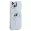 Karl Lagerfeld KLHMP15SHLSCHH iPhone 15 6,1 inch Witte Hardcase IML Metaal Choupette Head MagSafe