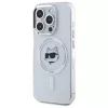 Karl Lagerfeld KLHMP15XHLSCHH Hardcase IML Metaal Choupette Head MagSafe voor iPhone 15 Pro Max 6,7 inch Wit