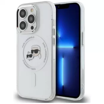 Karl Lagerfeld KLHMP14LHLSKCH iPhone 14 Pro 6.1 Hardcase IML Metal Karl & Choupette Head MagSafe Wit