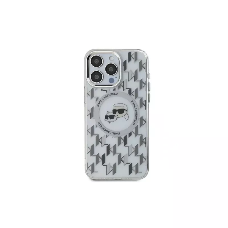 Karl Lagerfeld KLHMP15LHMCKMHT iPhone 15 Pro 6.1 Transparant IML Monogram Karl & Choupette Head MagSafe Case