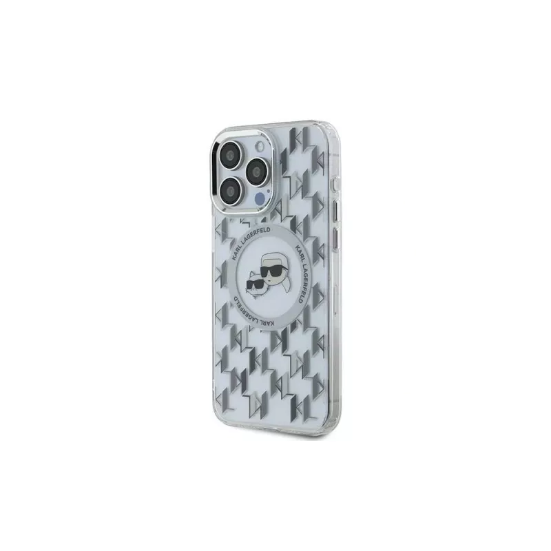 Karl Lagerfeld KLHMP15XHMCKMHT iPhone 15 Pro Max 6,7 inch transparant IML Monogram Karl & Choupette Head MagSafe case