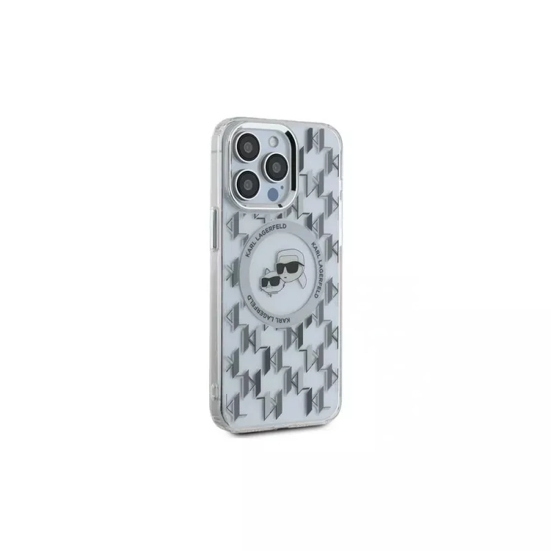 Karl Lagerfeld KLHMP15XHMCKMHT iPhone 15 Pro Max 6,7 inch transparant IML Monogram Karl & Choupette Head MagSafe case