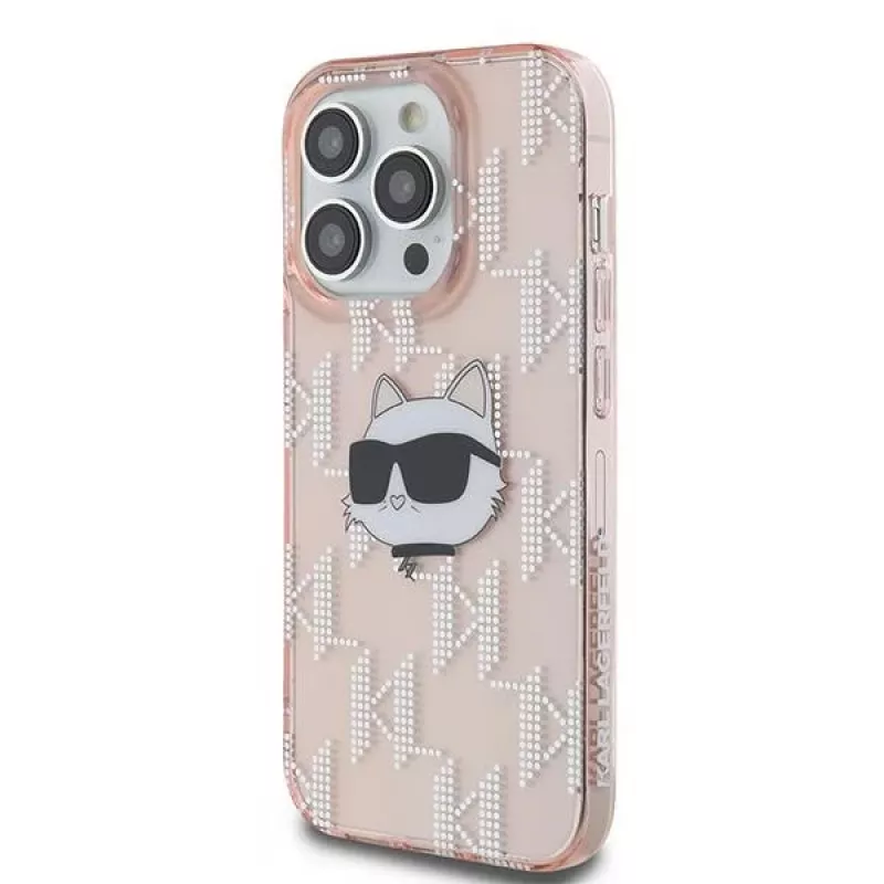Karl Lagerfeld KLHCP14XHKLPCHP iPhone 14 Pro Max 6,7 inch roze hardcase IML Choupette Head & Monogram