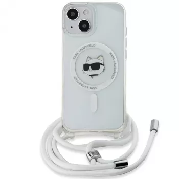Karl Lagerfeld KLHMP14SHCCHNT iPhone 14 / 13 / 15 6.1 Hardcase Transparant IML Choupette Head & Cord Magsafe