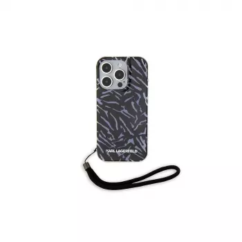 Karl Lagerfeld Zebra With Cord Achterkant hoesje voor Apple iPhone 15 Pro Max 6,7 Paars