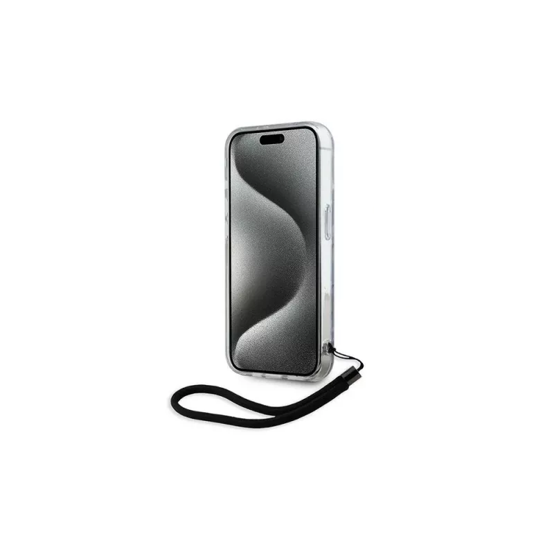 Karl Lagerfeld Zebra With Cord Achterkant hoesje voor Apple iPhone 15 Pro Max 6,7 Paars