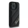 Karl Lagerfeld Quilted Signature Hard Case voor iPhone 16 Pro, Zwart