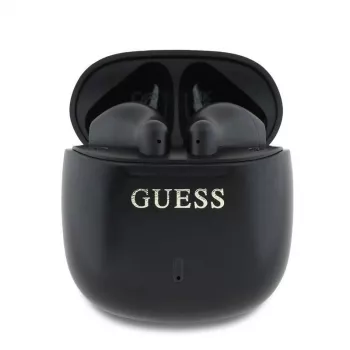 Guess GUTWSJ14ESGKTWS True Wireless Bluetooth 5.3 In-ear-koptelefoon met oplaadcase, Zwart, Classic Logo Print