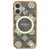 Guess GUHMP16SH4PYEEW hardcase voor Apple iPhone 16 6,1 inch bruin Peony On 4G Background MagSafe
