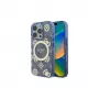 Guess GUHMP16LH4PYEEB iPhone 16 Pro 6.3 blauw Hardcase IML Peony op 4G-achtergrond MagSafe