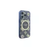 Guess GUHMP16LH4PYEEB iPhone 16 Pro 6.3 blauw Hardcase IML Peony op 4G-achtergrond MagSafe