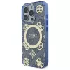 Guess GUHMP16XH4PYEEB iPhone 16 Pro Max 6,9 inch blauwe hardcase IML Peony On 4G Background MagSafe