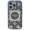 Guess GUHMP16XH4PYEEB iPhone 16 Pro Max 6,9 inch blauwe hardcase IML Peony On 4G Background MagSafe