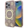 Guess GUHMP16LH4PYEEP iPhone 16 Pro 6,3 inch roze hardcase IML Peony On 4G Background MagSafe