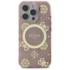 Guess GUHMP16LH4PYEEP iPhone 16 Pro 6,3 inch roze hardcase IML Peony On 4G Background MagSafe