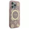 Guess GUHMP16LH4PYEEP iPhone 16 Pro 6,3 inch roze hardcase IML Peony On 4G Background MagSafe