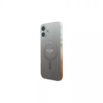 Guess IML Glitter Gradient MagSafe Case voor iPhone 16 (bruin)